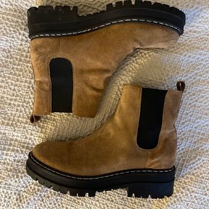 Marc fisher cognac lug sole boots
